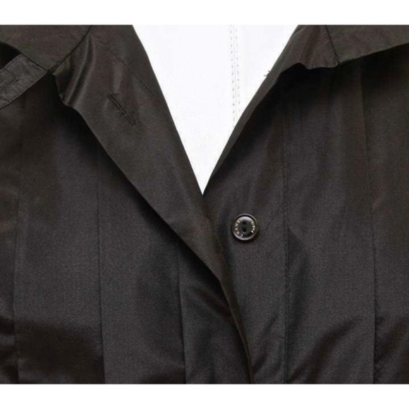 Chanel Black Silk Taffeta Coat Dress Cashmere Trim Button Down Sz 40 08A 2008 - Picture 4 of 9